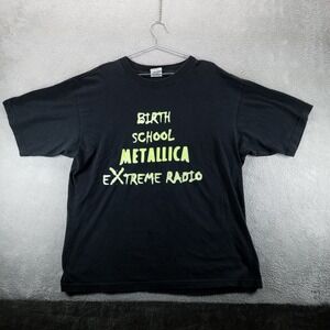 VTG Metallica Shirt Mens XL‎ Black Birth School 104.1 Extreme Radio 90s